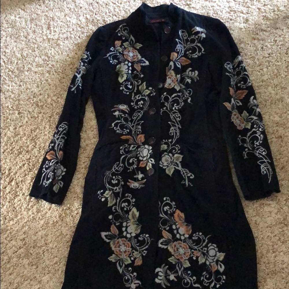 Johnny Was embroidered coat size small